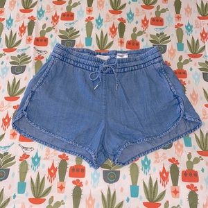 H&M elastic tie waist denim shorts Size 4